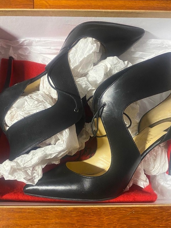 Christian Louboutin Shoes - Black Women's Cutout Pointed-Toe Heels